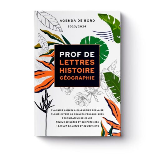 Agenda de bord 2023/2024 prof de Lettres et Histoire-Géo