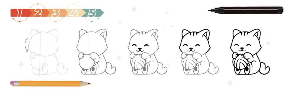 apprendre-a-dessiner-les-chats-kawaii-etape-par-etape-1
